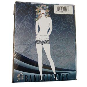 Bandalettes Thigh Bands Women's Size Large (C) Black Dolce Anti Chafing Floral